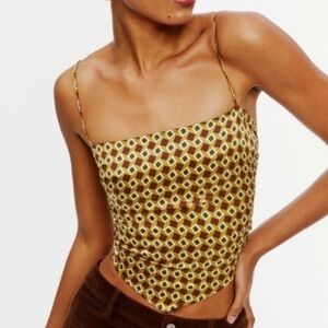 Reformation Gruyere 100% Silk Mezzanine Top Size 4 NWOT